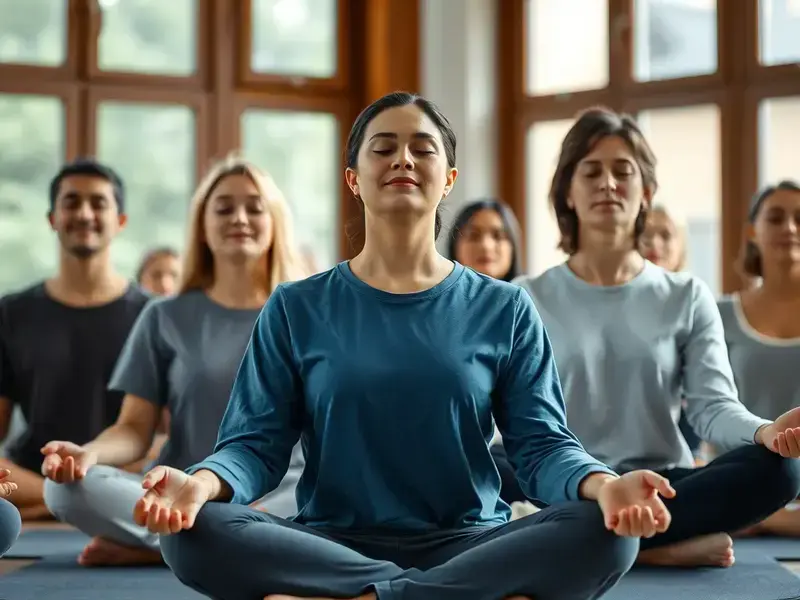 Woman sitting peacefully in meditation pose